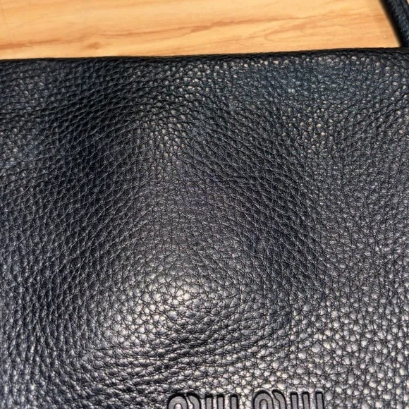 MIUMIU Archive Tote Semi Shoulder bag Logo Leather Black - Picture 13 of 14